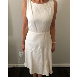 White Adrianna Papéll floral embossed sundress